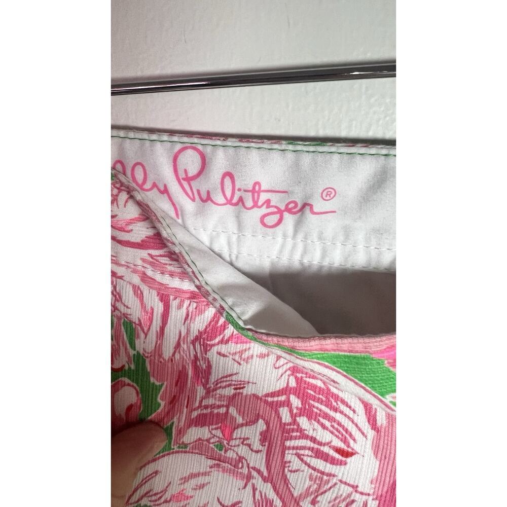 Lilly Pulitzer Shorts Womens Size 00 The Buttercup Scallop‎ Hem Flamingo Print - Picture 6 of 8